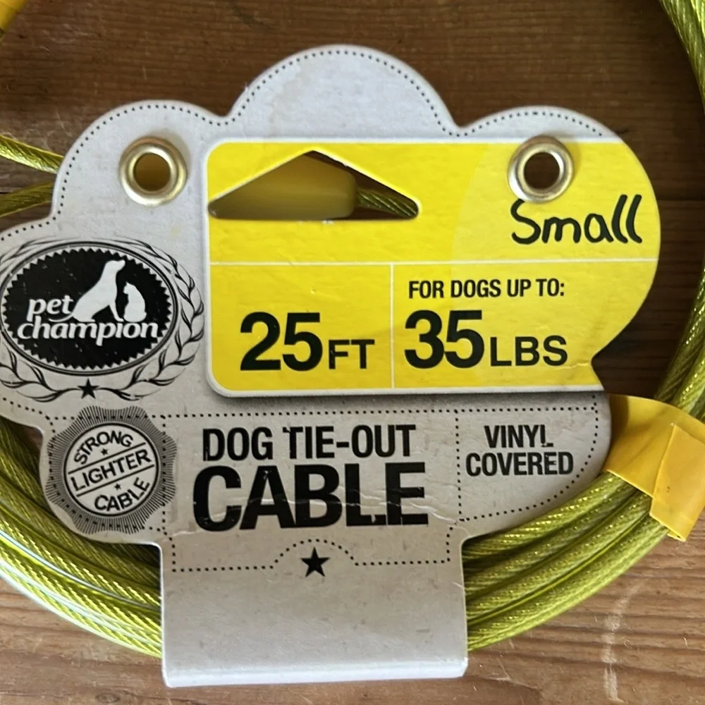 Pet Champion Dog Tie-Out Cable 25ft 30lbs Dogs Animals Yard Leash NEW!